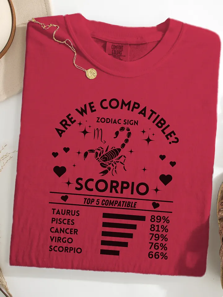 Scorpio Zodiac Sign Romantic Compatibility T-Shirt - Light Comfort Colors 1717 product image (93)