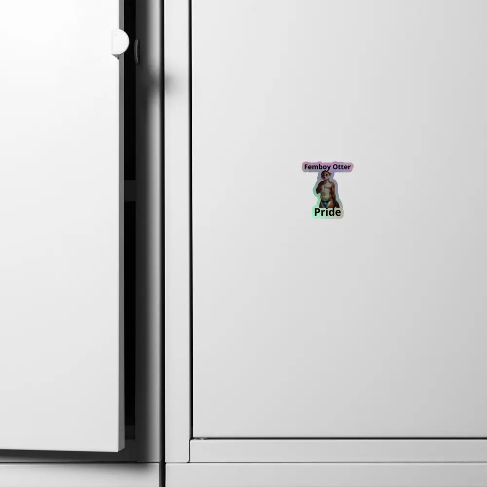 Femboy Otter Holographic Sticker product image (6)