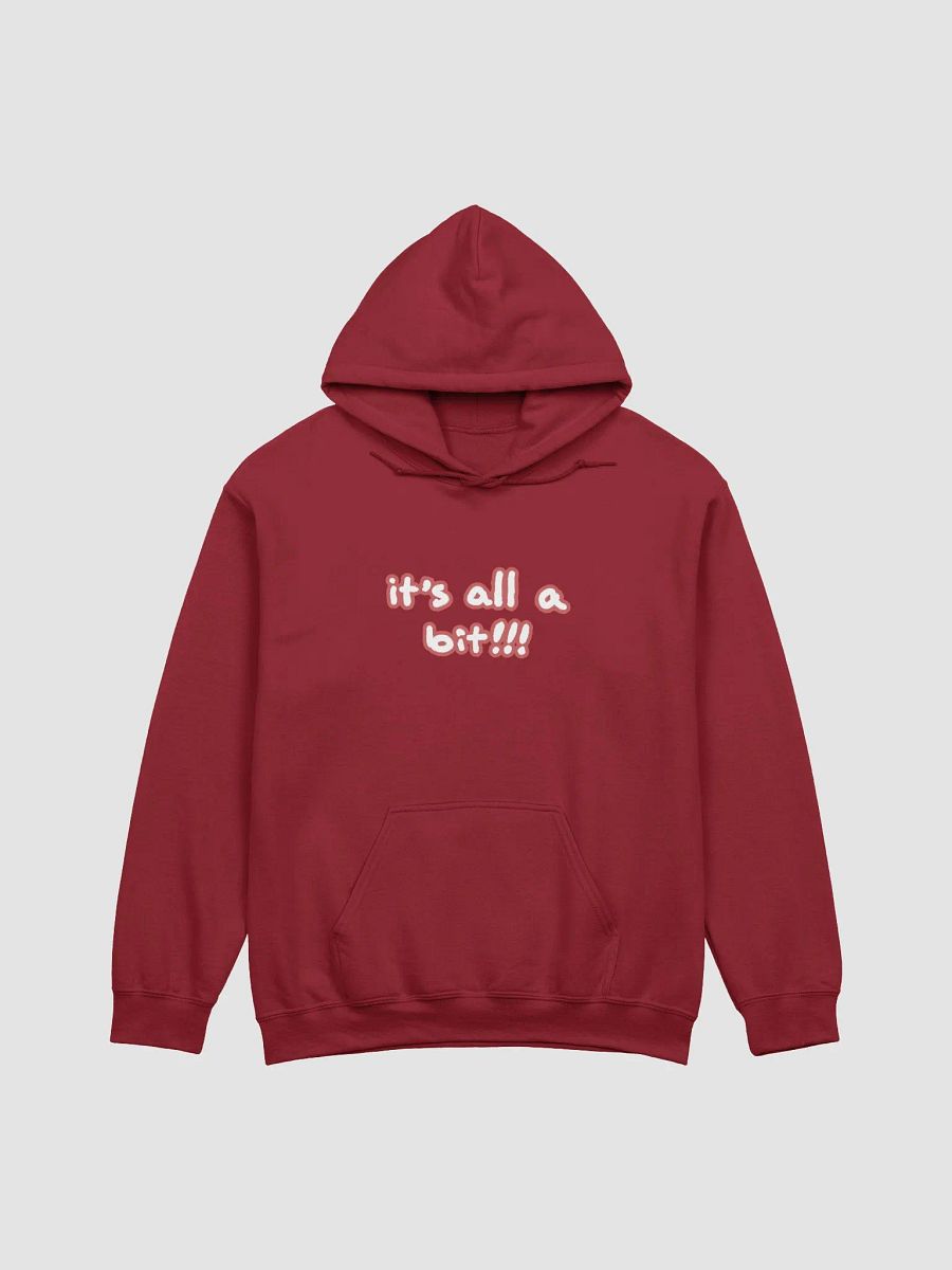 “It’s all a bit!!!” (lined design, #CB5F5F) classic hoodie product image (14)