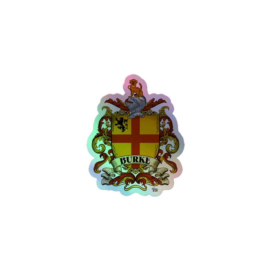 The Burke Family Coat of Arms Crest Holofoil Sticker product image (1)