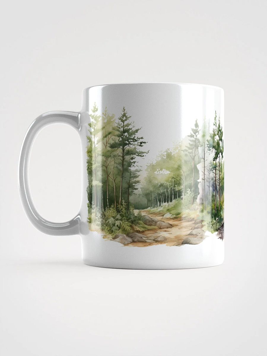 Serene Forest Path White Glossy Mug product image (6)
