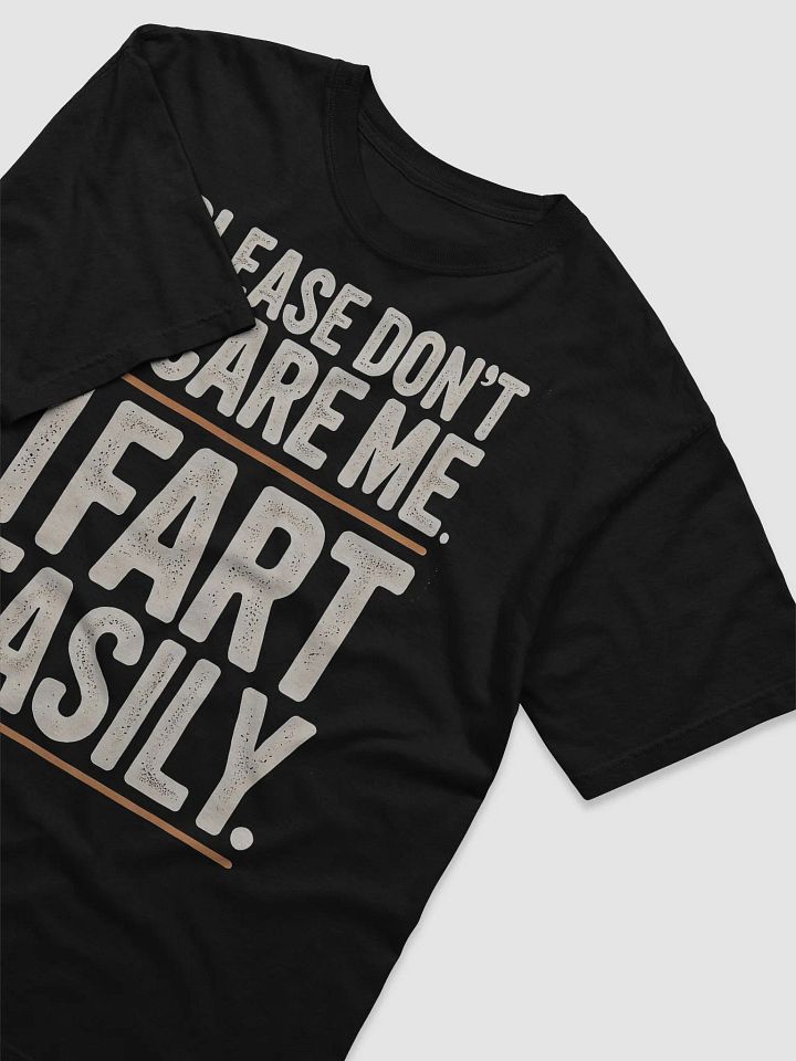 "Please Don't Scare Me. I Fart Easily" Humorous Heavyweight Tee - Black product image (2)