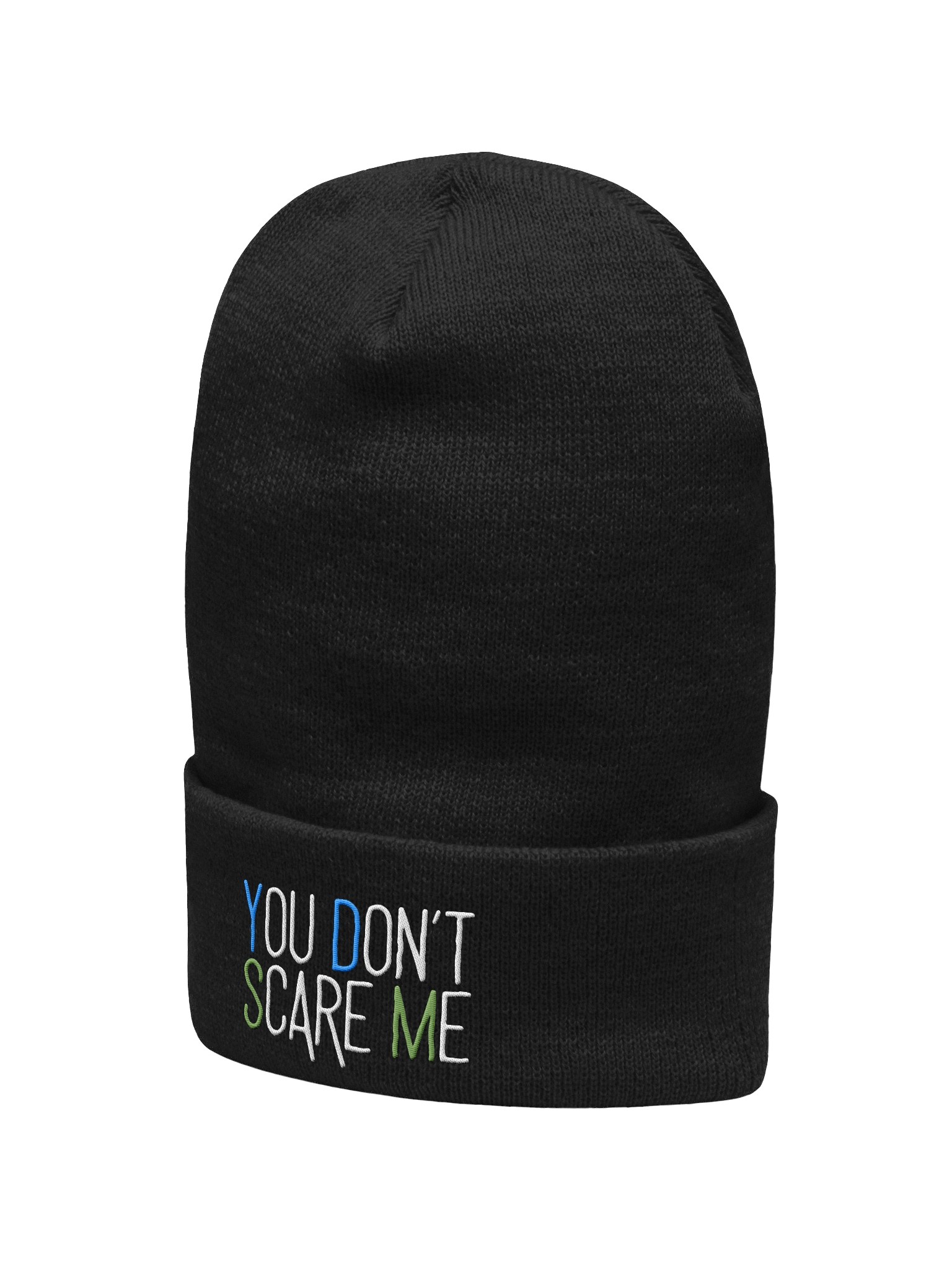 "YOU DON'T SCARE ME" Split-Color Signature Beanie product image (7)