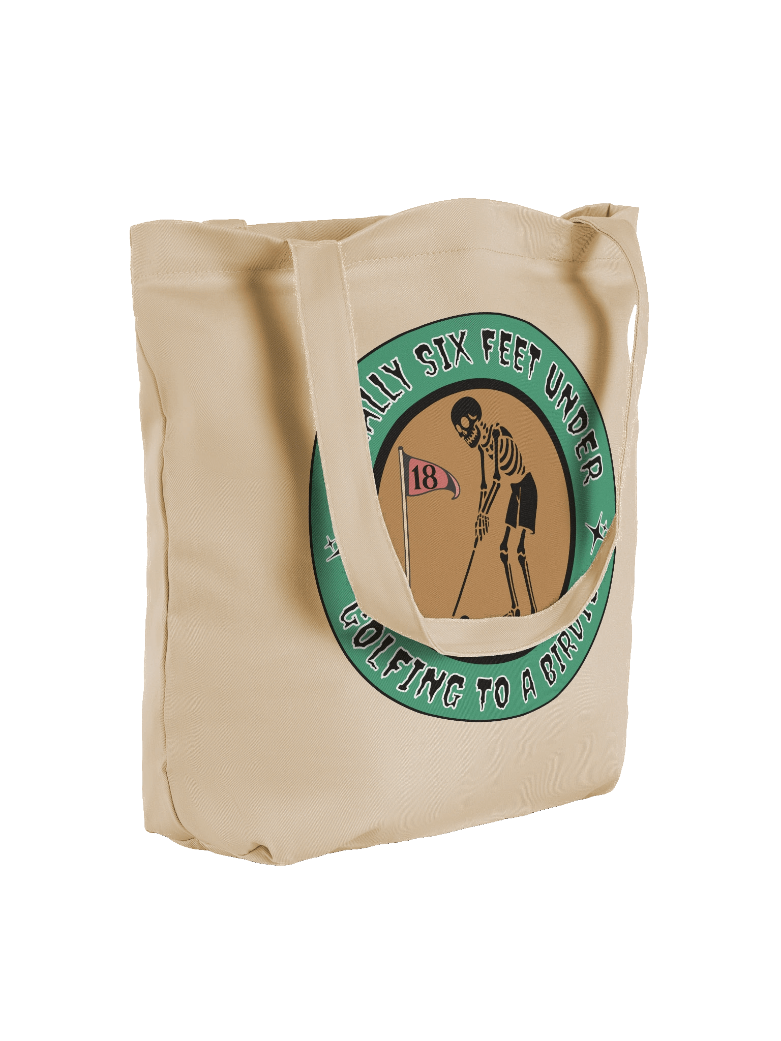 Finally Six Feet Under Golfing To A Birdie Eco-Friendly Skeleton Tote Bag product image (4)
