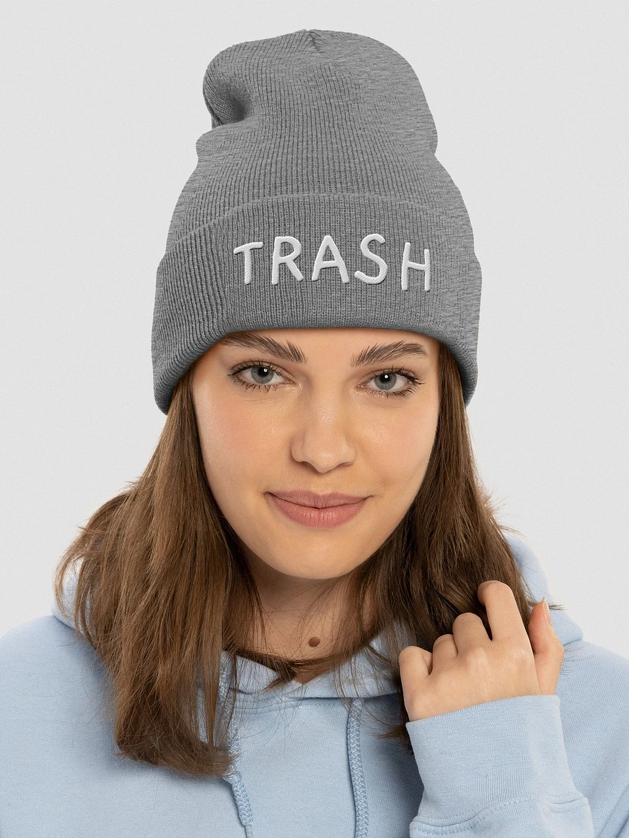 trash cuffed beanie - white font product image (28)