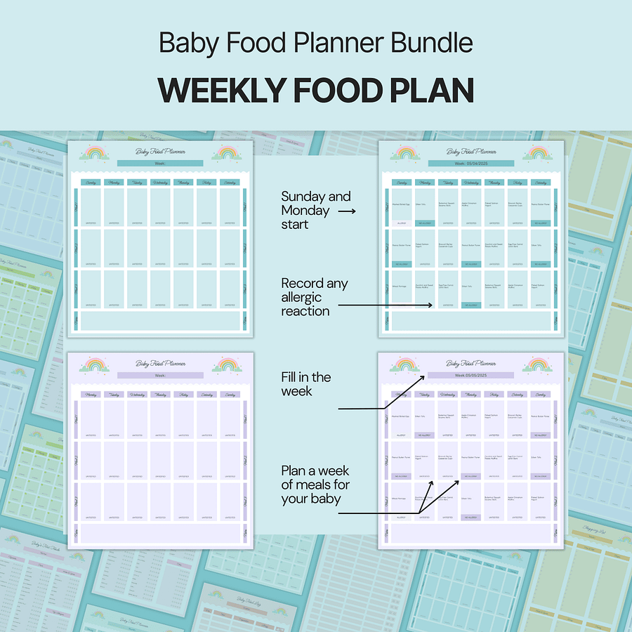 Baby Food Planner Bundle Google Sheets product image (7)