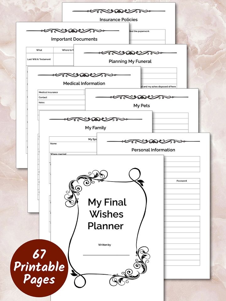 Printable Final Wishes Planner product image (2)