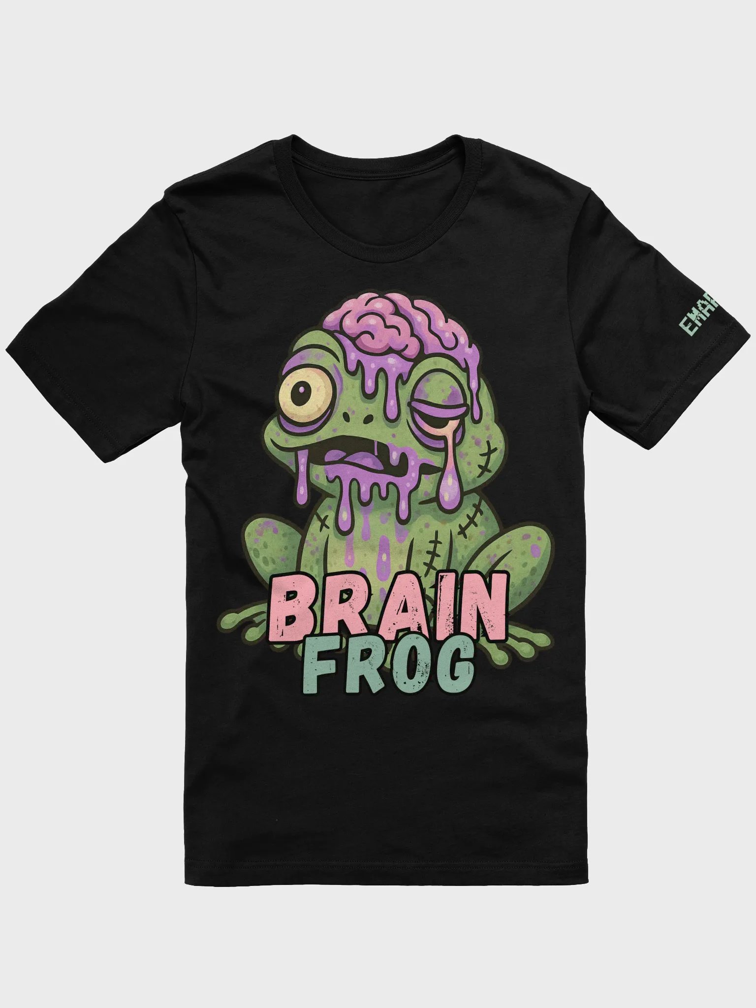 Black Zombie Brain Frog Tee product image (1)