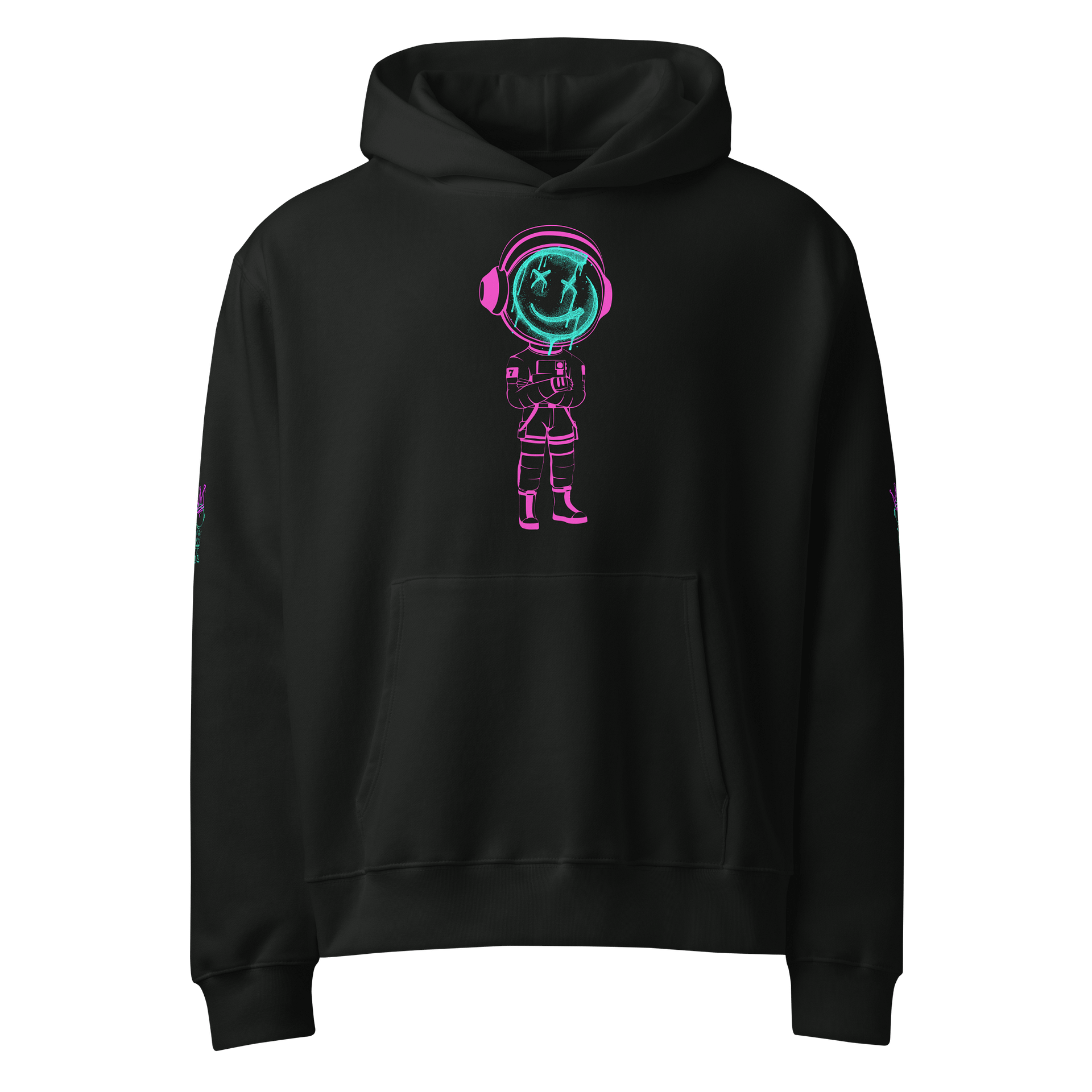 THE MARS CITY GRAFFITI NEON ASTRONAUNT HOODIE product image (1)