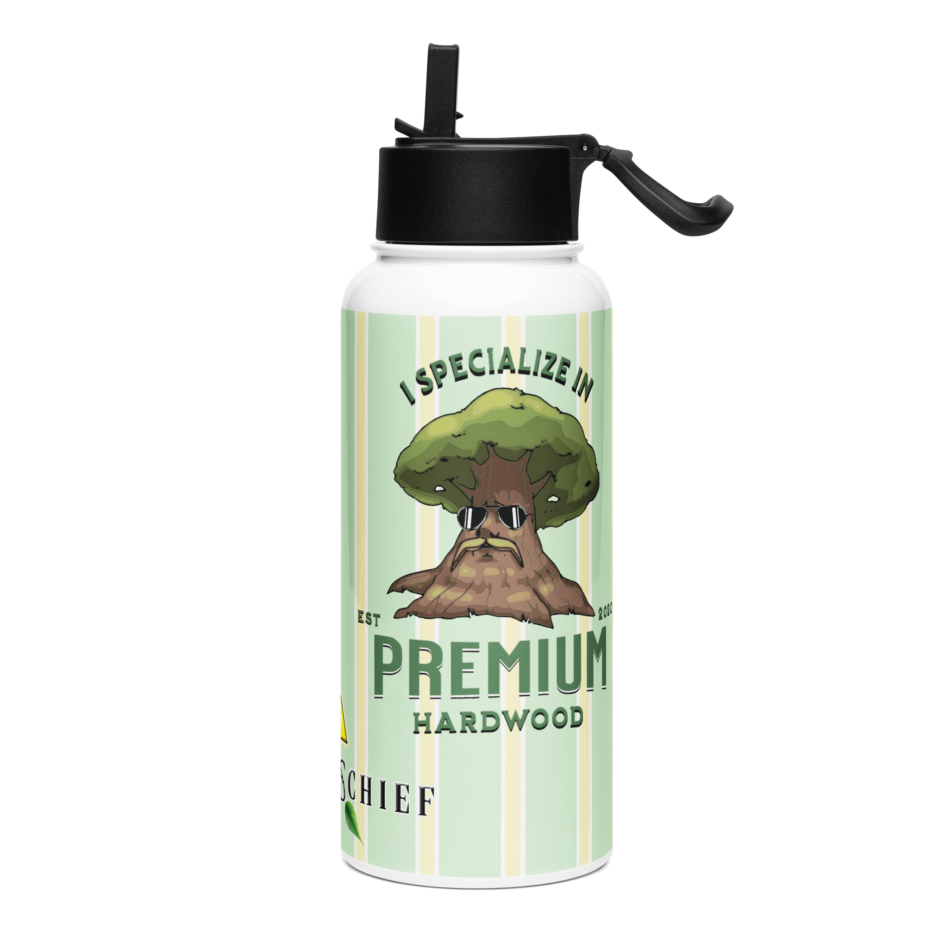 Premium Hardwood Stainless Steel Water Bottle with a Straw Lid product image (3)