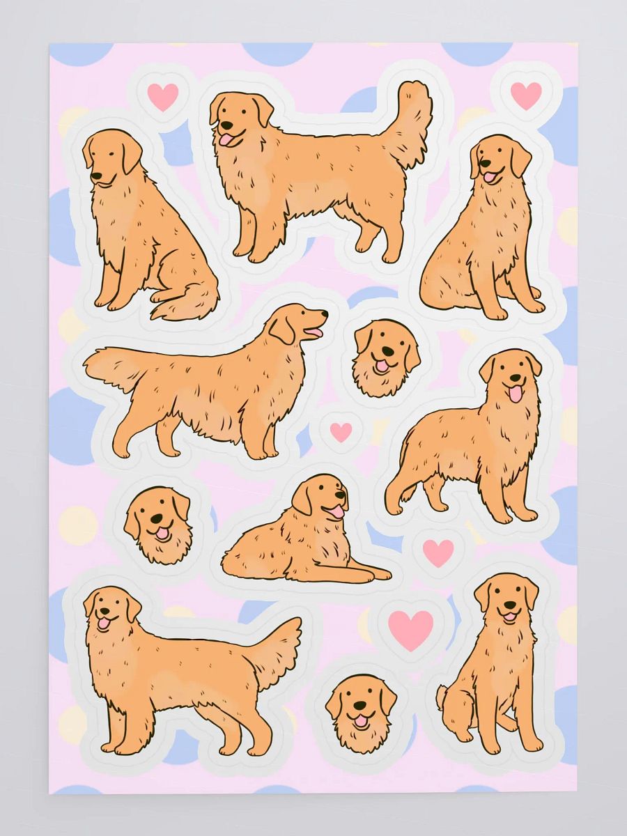 Golden Retriever Love Sticker Sheet product image (4)
