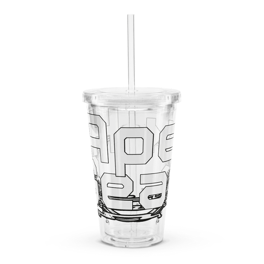 Double Wall Clear Plastic Tumbler (16 oz) - White HApex Gear White Logo product image (3)