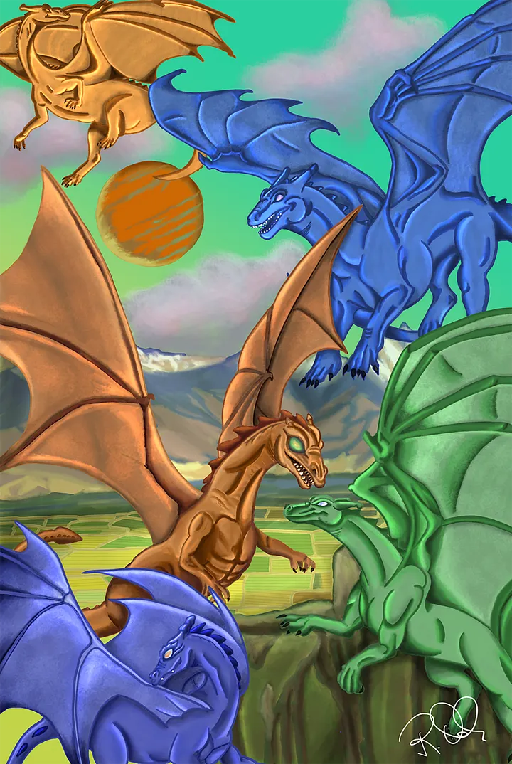 Dragons in Flight (Print) product image (1)
