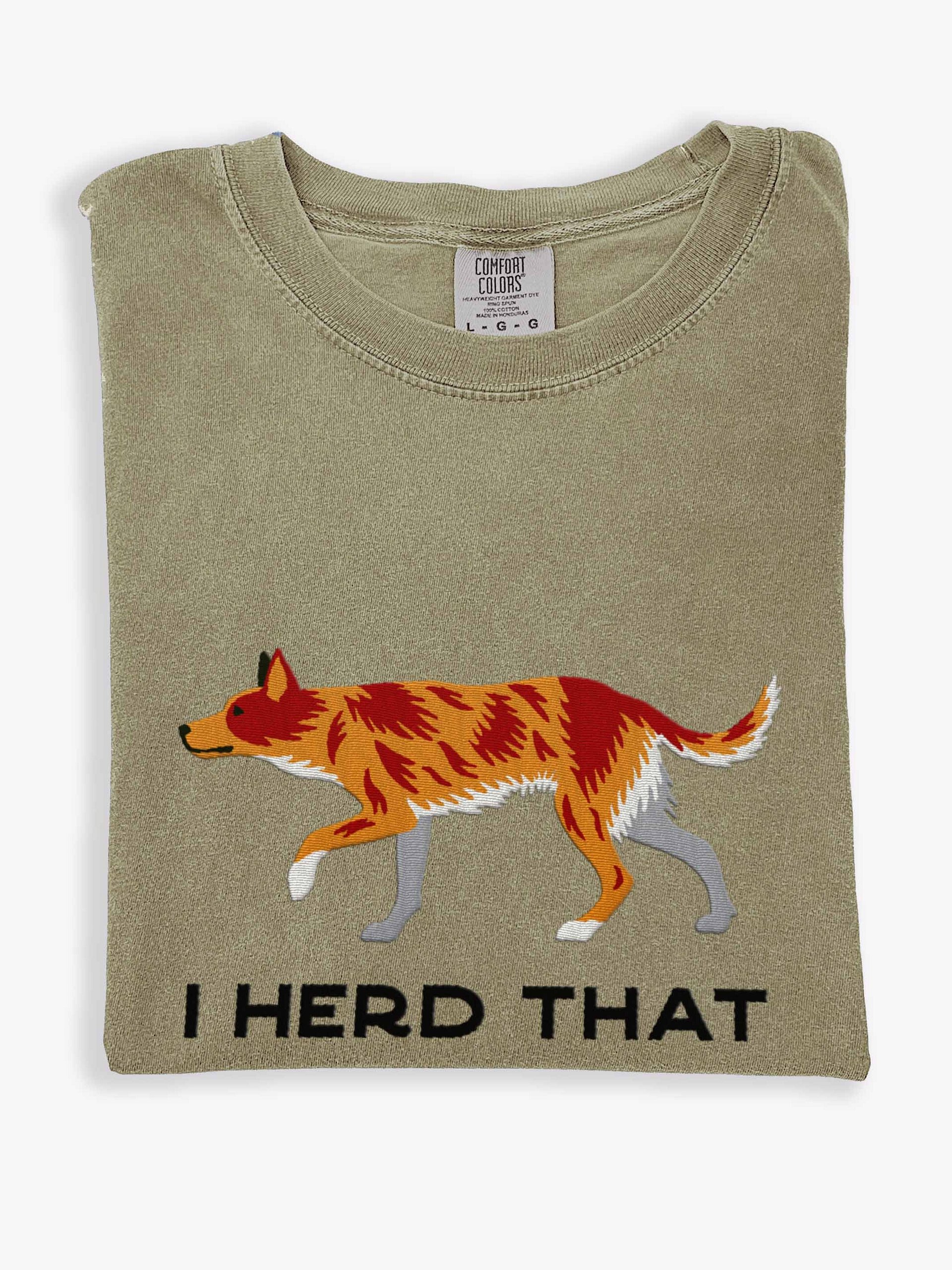 I Herd That T-Shirt(Embroidered) of an Australian Koolie(Red Merle) product image (1)