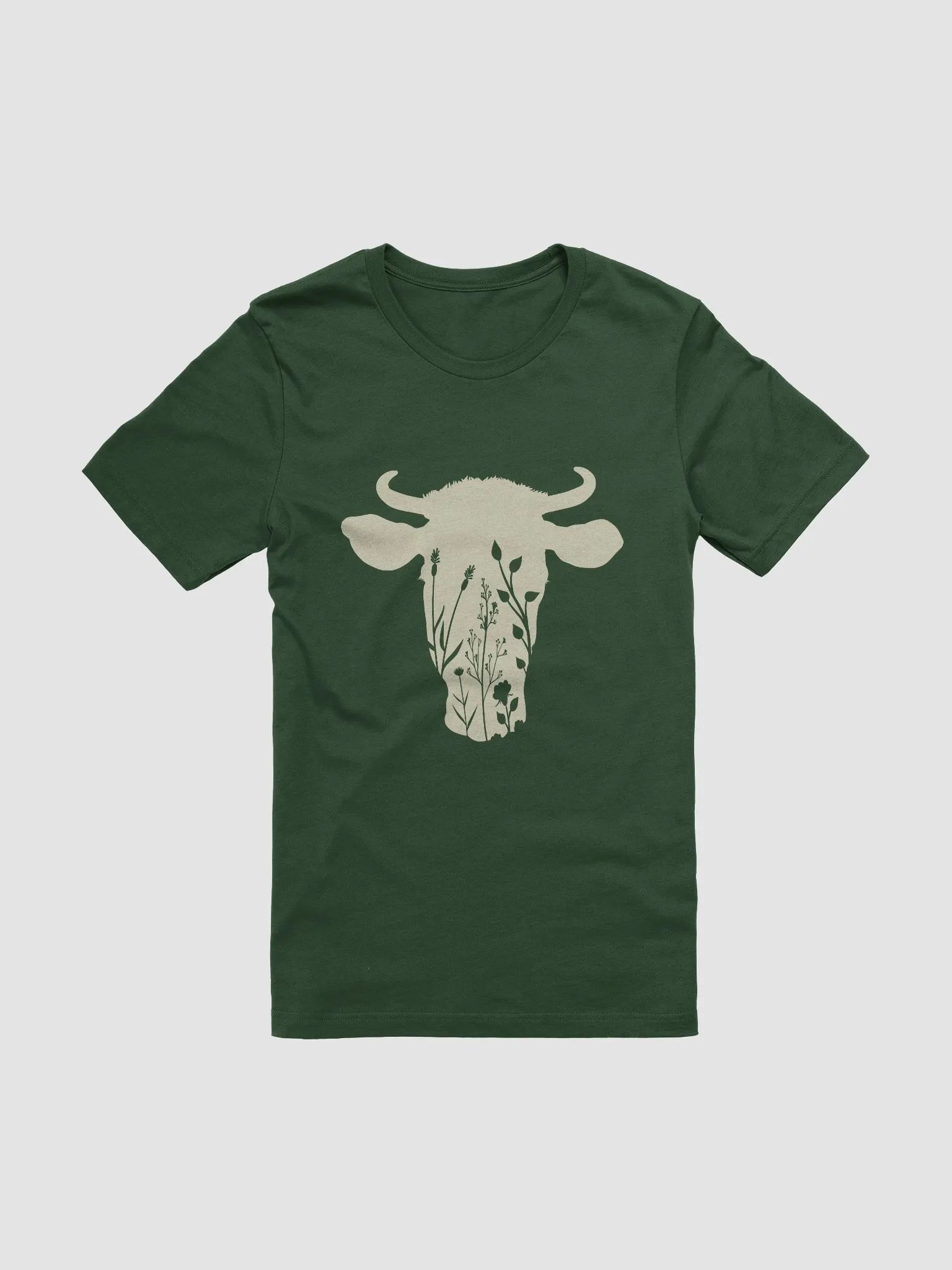 "Cow floral head" t-shirt product image (10)