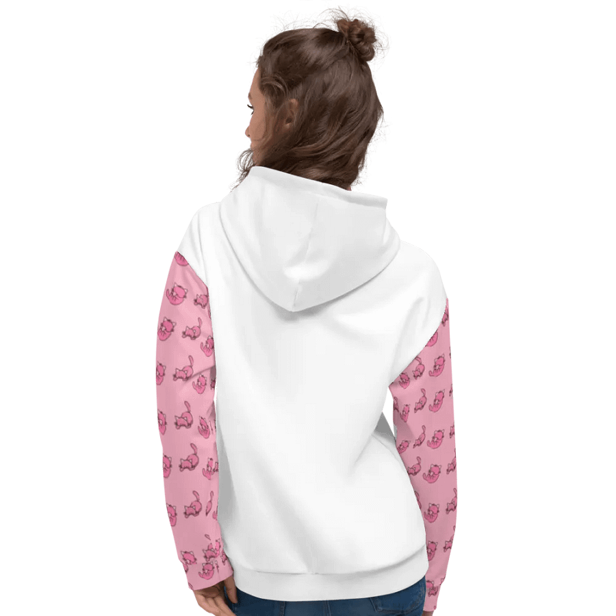 White and Pink Cat Paradise Hoodie product image (3)