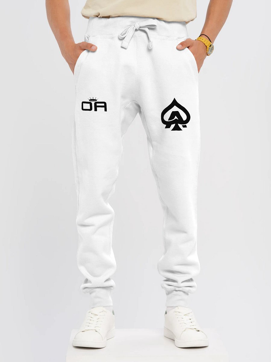 White Fleece Joggers product image (3)