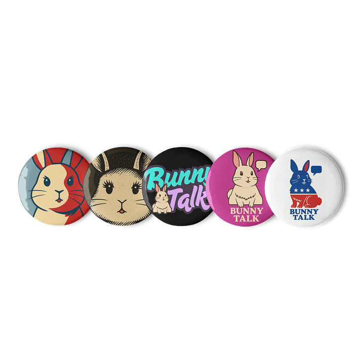 Bunny Talk 5-Pin Set – Loud Looks in Tiny Circles product image (1)