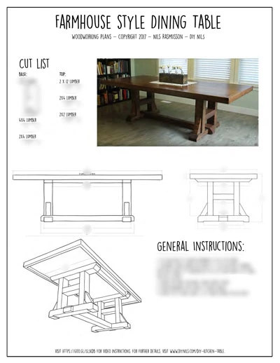 Farmhouse Kitchen Table 1 Page Plans product image (2)