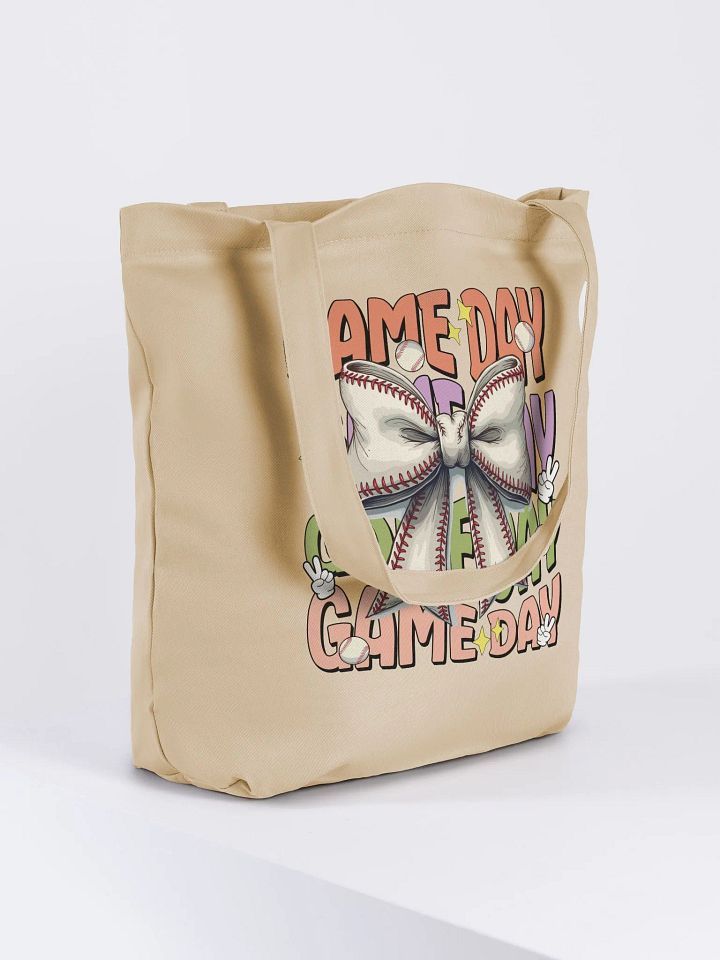 Game Day Bow Baseball Groove Tote Bag product image (4)