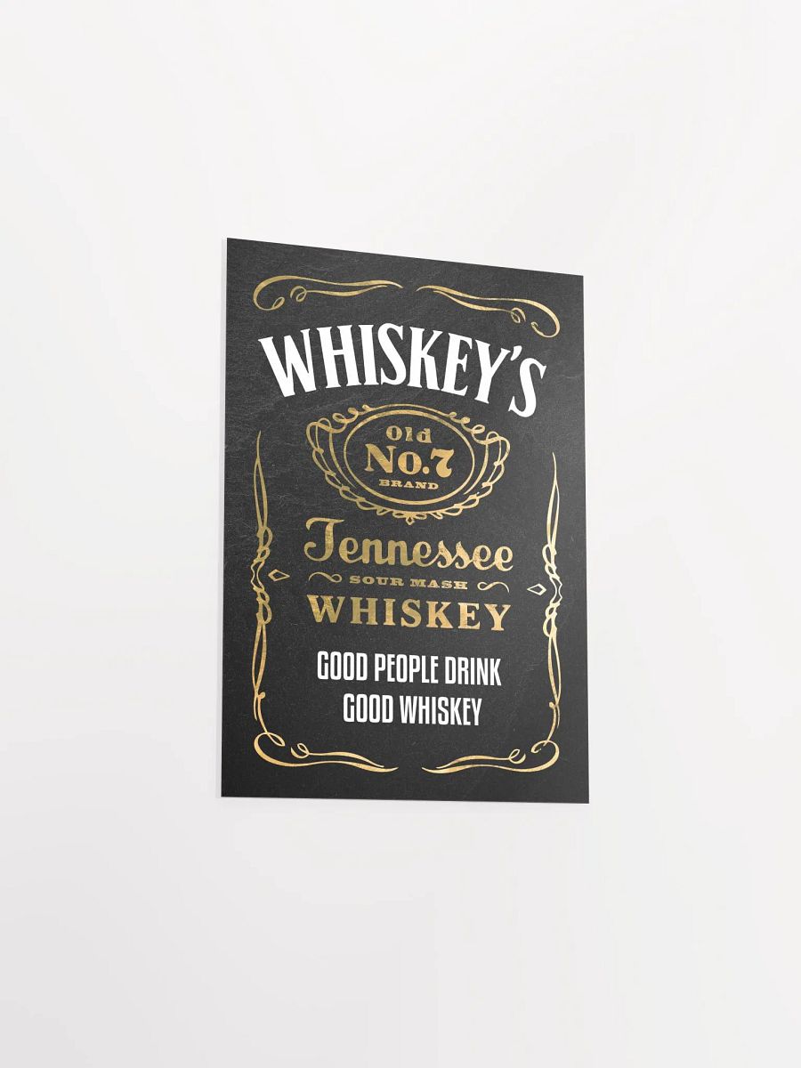 Good people drink good whiskey / Jack Daniel's — Whiskey gold blackboard art deco poster with quote, vintage gold poster product image (8)