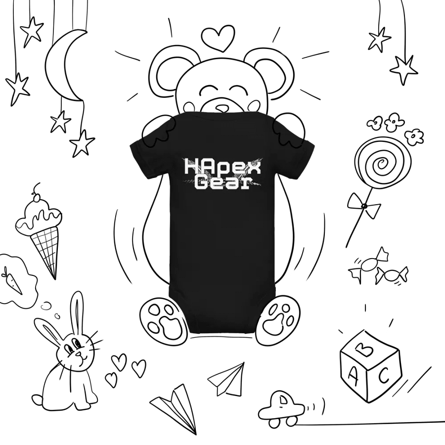 Baby Short Sleeve One Piece - Embroidered - White HApex Gear White Logo product image (57)