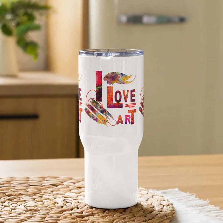 Vibrant Abstract Delight Travel Mug for art students moms daughters friends art teachers product image (9)