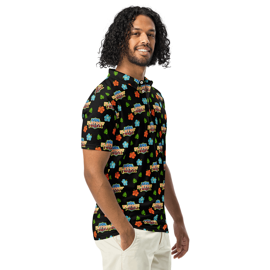 TFOT SlimFit Sandy Hex Black Hawaiian Polo Shirt product image (5)