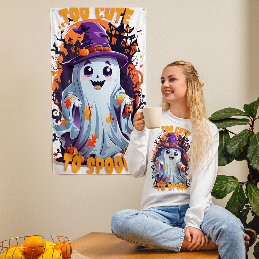 Cute Ghost Halloween Sweatshirt | Too Cute to Spook product image (6)