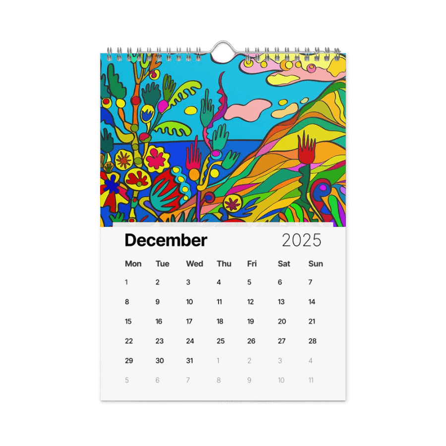 Energize Your Year: 2025 Customizable Wall Calendar – Wave at Sunset product image (4)