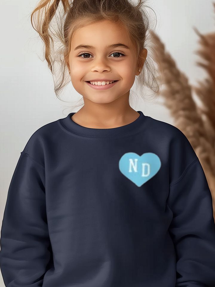 ND Heart Small Blue Youth Unisex Sweatshirt product image (1)
