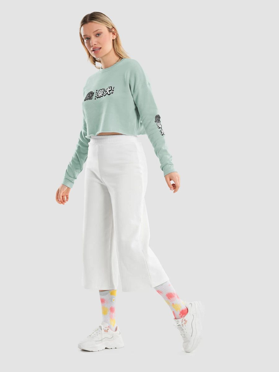 "HI" SHIBA INU Crop Sweatshirt product image (23)