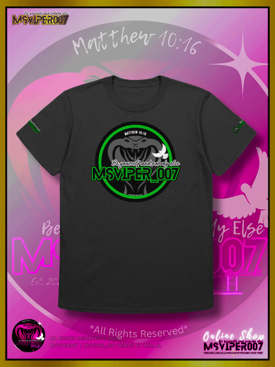 T-Shirt - "MsViper_007™ Brand Classic [green/blk emblem] Support&Sport" - Streetwear/Cozy Lightweight T-Shirt By Anna H. product image (1)