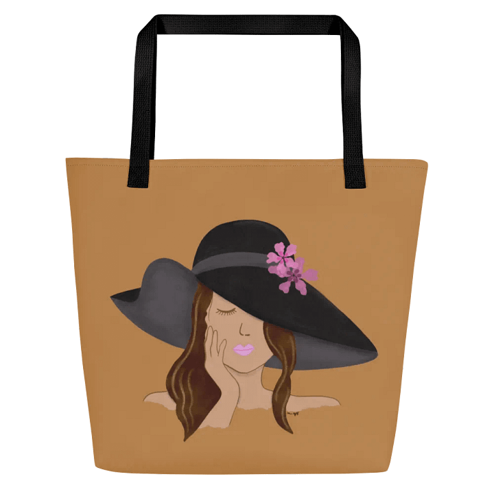 Girl with Hat Terracotta Brown Tote Bag product image (1)