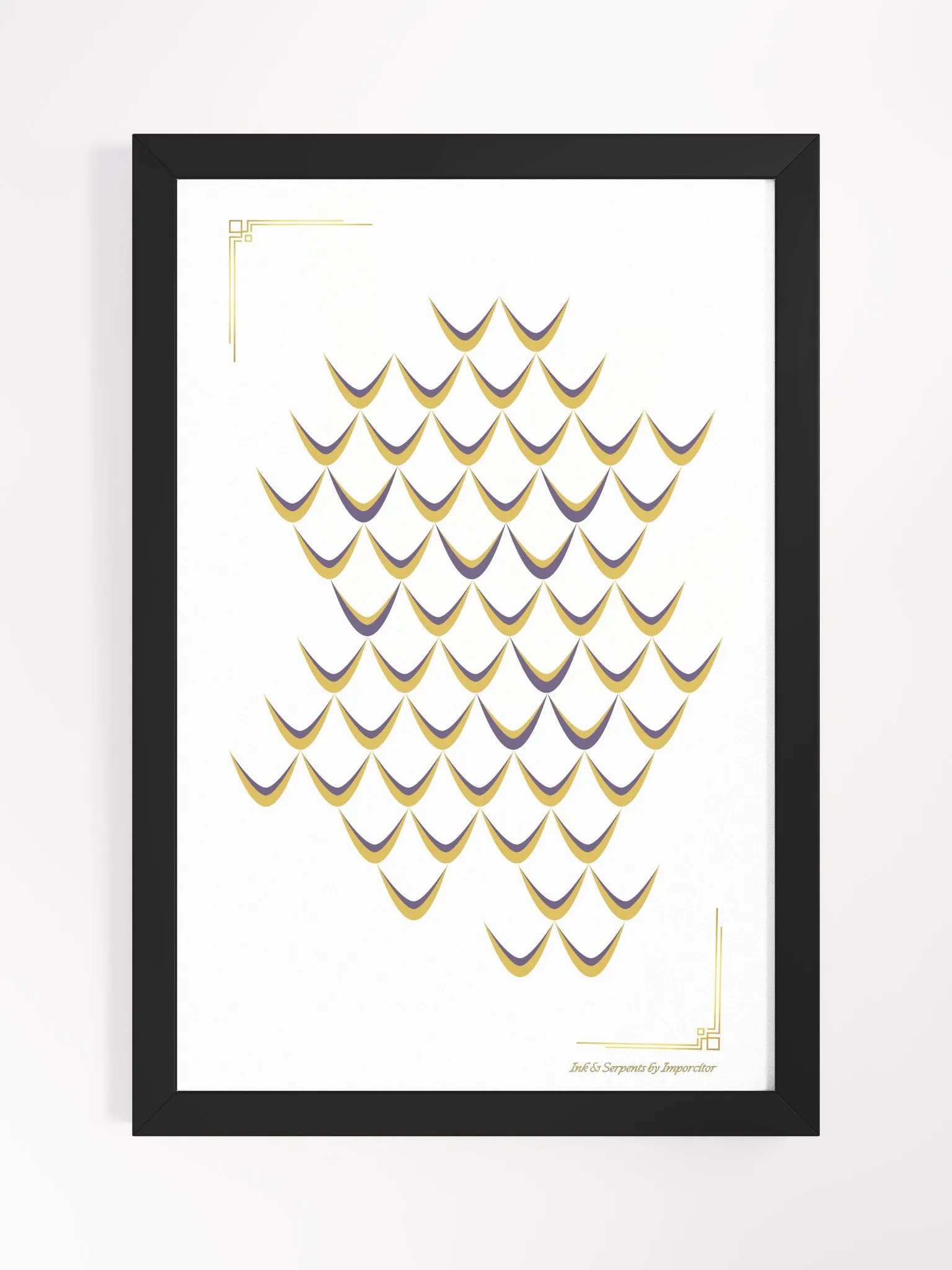 Sunburst Yellow Snake Scales Framed Art Print product image (1)