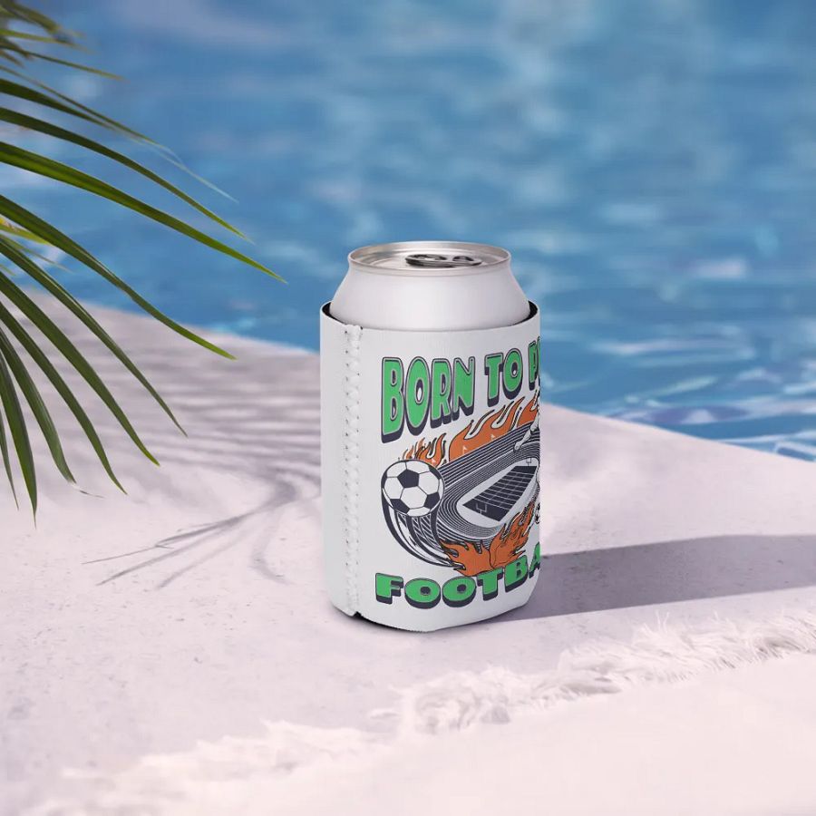 Born To Play Football Soccer Flame Kick Can Cooler product image (7)