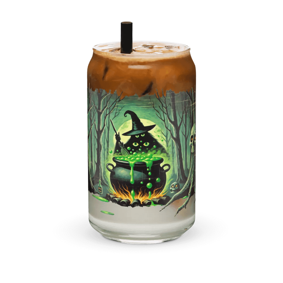 Cauldron Monster Halloween Brew Glass (Distressed Look) product image (6)