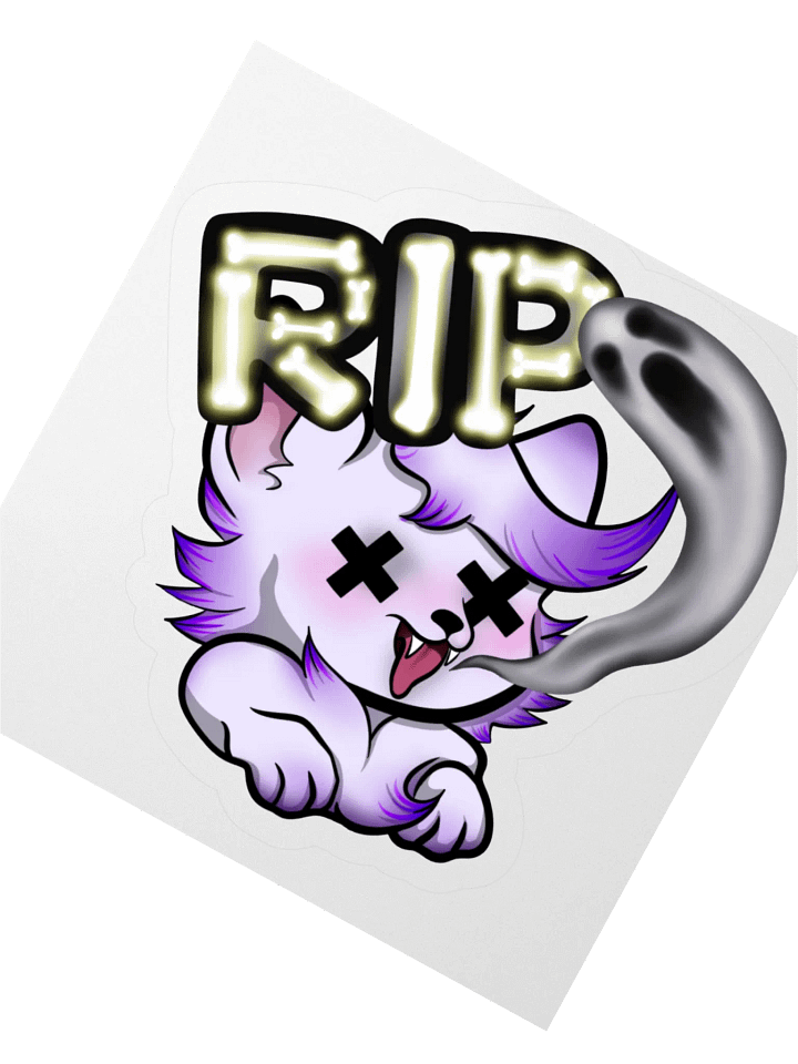 Whimsical RIP Wolf Kiss Cut Stickers product image (5)