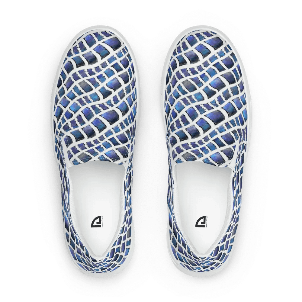 Blue Snake Pattern Woman Canvas Shoes product image (1)