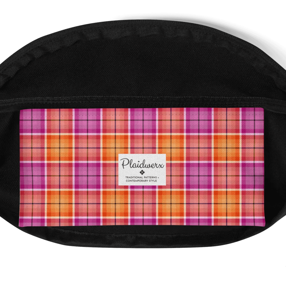 Bright Orange and Pink Plaid Fanny Pack product image (6)