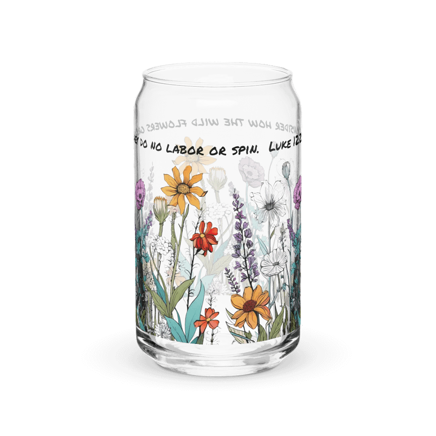 Wildflower Luke 12:27 Can-Shaped Glass Tumbler product image (7)