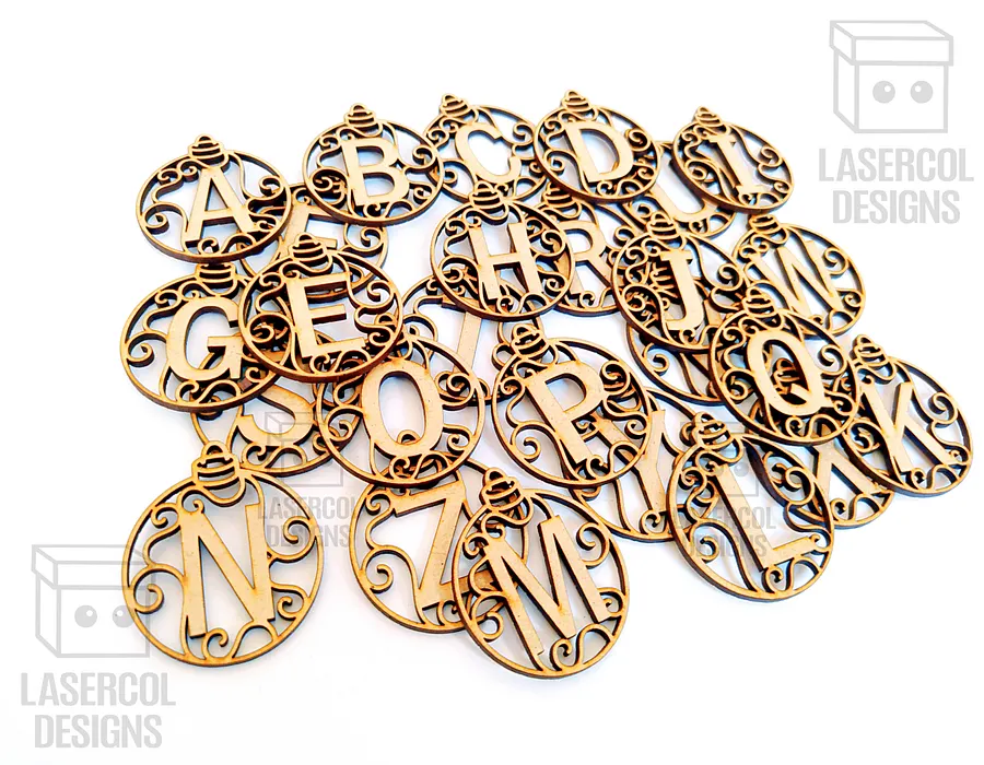 Monogram Christmas Ornament - Laser Cut Files product image (9)