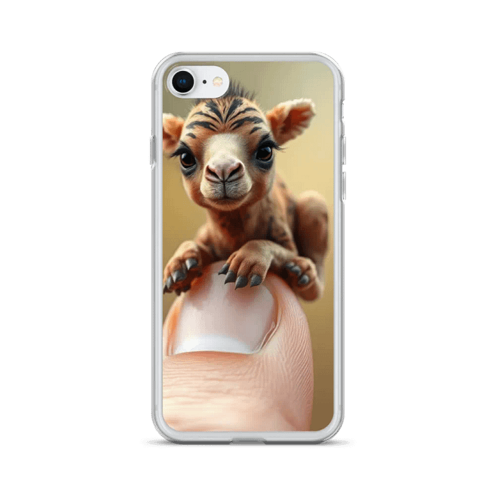 Tiny Baby Camel on a Finger Clear iPhone Case product image (24)