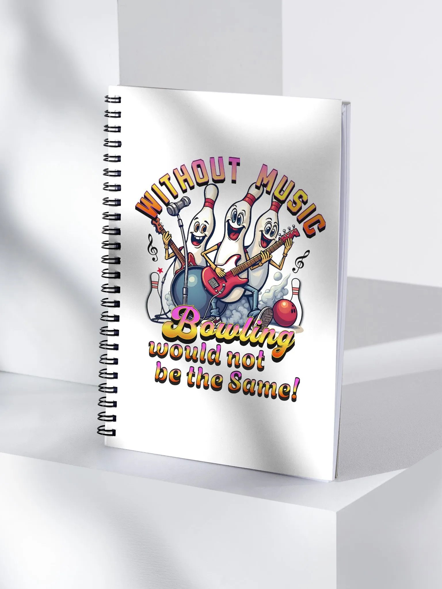 Without Music Bowling Would Not Be The Same Musical Pins Spiral Notebook product image (1)