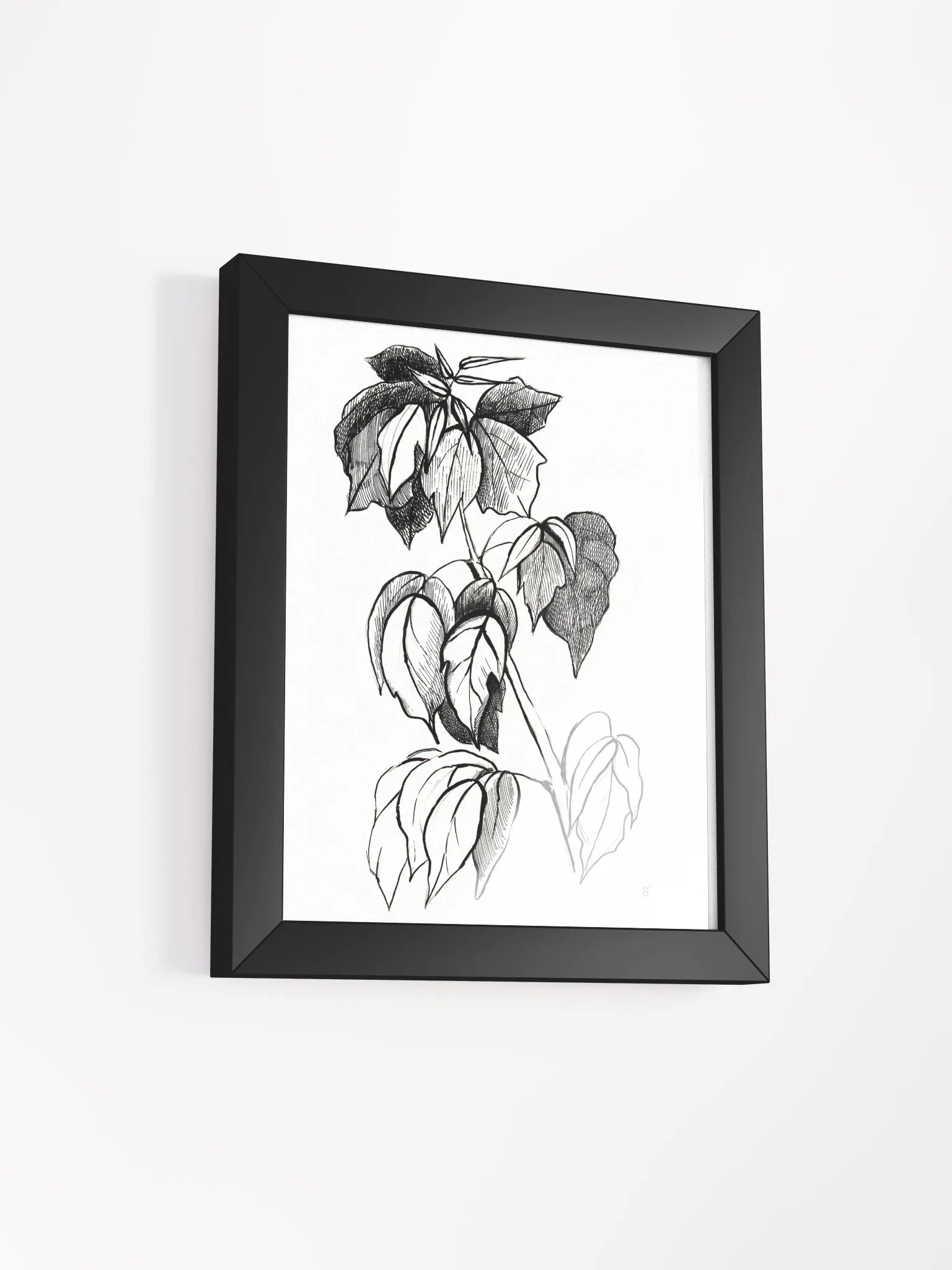 Botanical Sketch Framed Matte Poster - Stylish Graphical Twig product image (5)