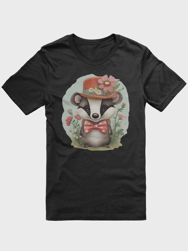 Cute little badger wearing a hat and a bow tie Supersoft T-Shirt product image (5)