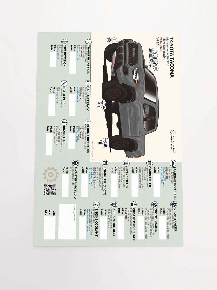 3RD GEN MAINTENANCE TRACKER V1.2 - Gray product image (2)