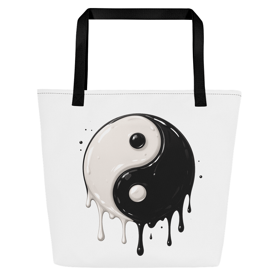 Yin Yang Tote Bag – Black and White Dripping Balance Symbol Shoulder Bag product image (1)