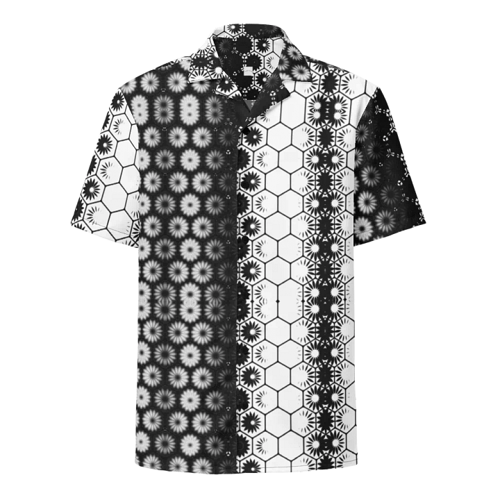 Button Up, Hawaiian Style, Black and White, Shirt product image (1)