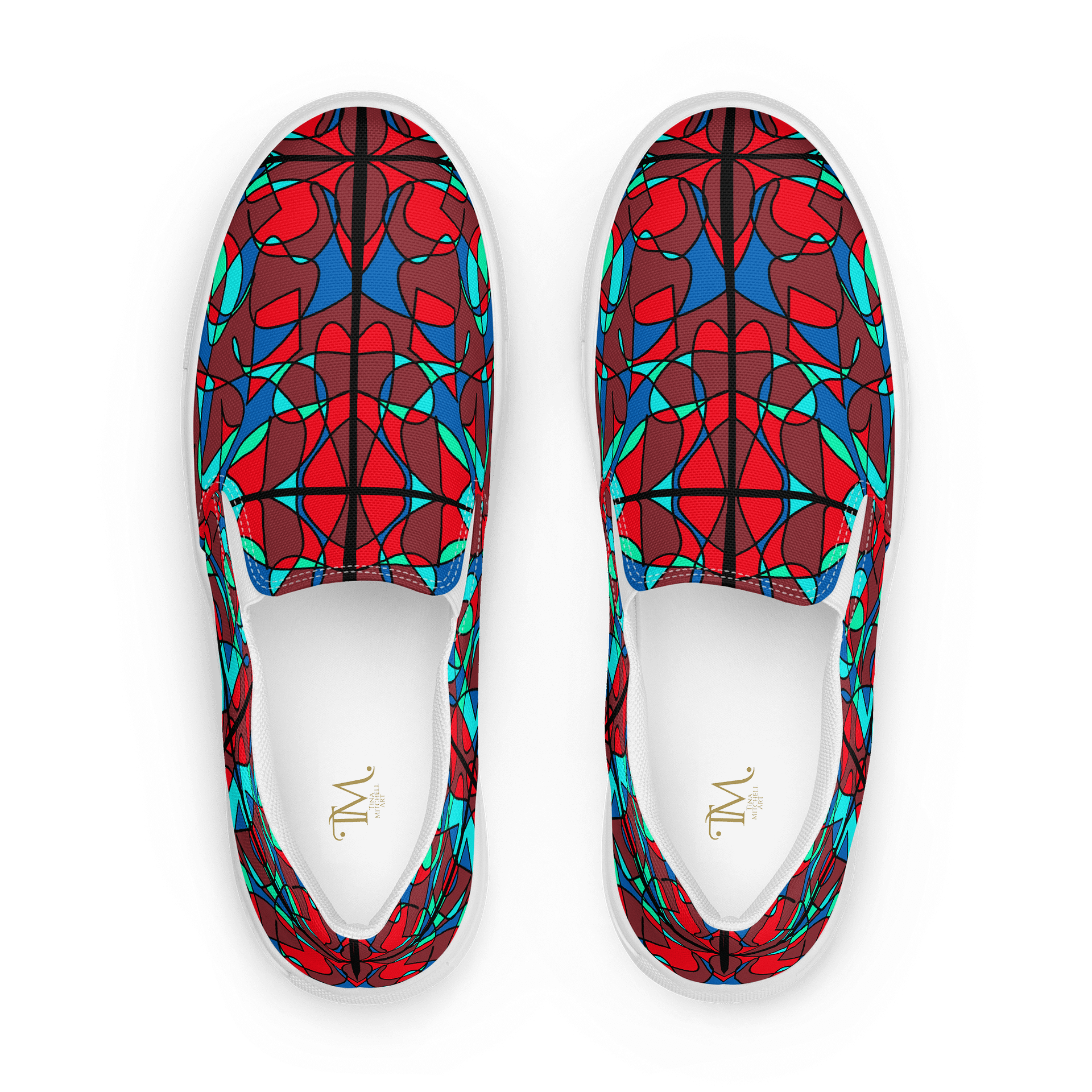Red Stained Glass – Women's Slip-On Canvas Shoes product image (1)